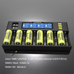LiitoKala LiI-S12 Smart Charger 14 Slots - CE Certified Universal Charger for Li-ion/LiFePO4/Ni-MH/9V Batteries 18650, 26650, AA