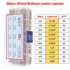 50V 10pF~10uF Multilayer Ceramic Capacitor Assorted kit Pin=5.08mm