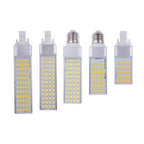 G24 2Pin 7W9W10W12W15W18W E27 LED Corn Bulb Lamp Horizontal Clear Cover Rotatable 85-265V Plug 2U PLC CFL LED Replacement Light
