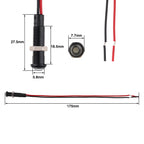 1pc 6mm Oxidized Black Plastic Indicator Light Mini Warning LED Pilot Signal Lamp 6V12V 24V 220V with Wire Red Yellow Blue Green