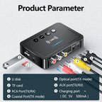 Bluetooth 5.0 Receiver Transmitter FM Stereo AUX 3.5mm Jack RCA Optical Wireless Audio Adapter Remote Control For TV  Car Kit