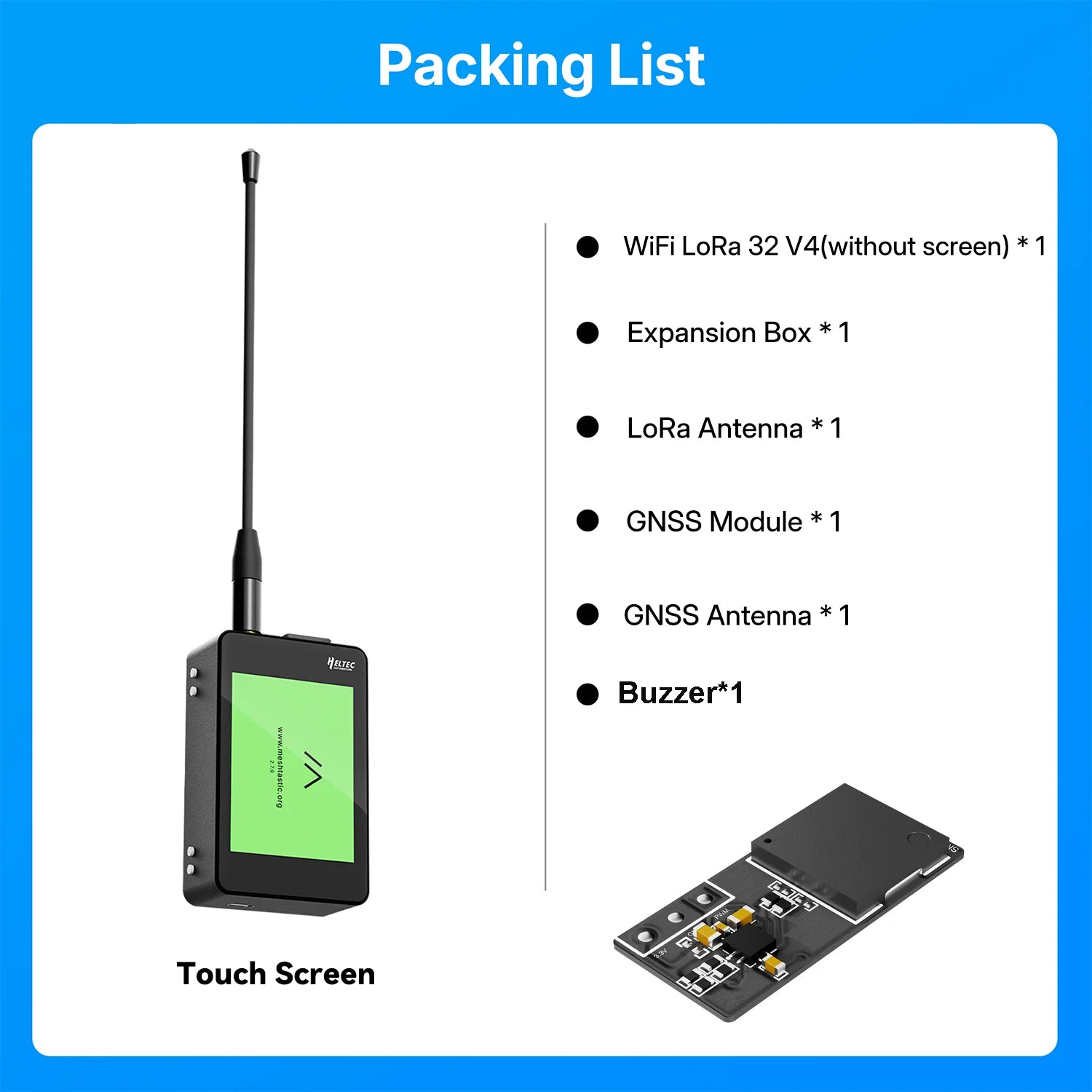 Heltec WiFi LoRa 32 Expansion Kit Heltec V4 ESP32S3 SX1262 928MHz GPS Module Tempered Glass/Touch Screen For Meshtastic LoRaWAN