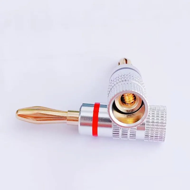 10pcs Banana Connector 4mm Speaker Banana Plugs 24K Gold Plated 4mm Banana Jack Match with 4mm Binding Post