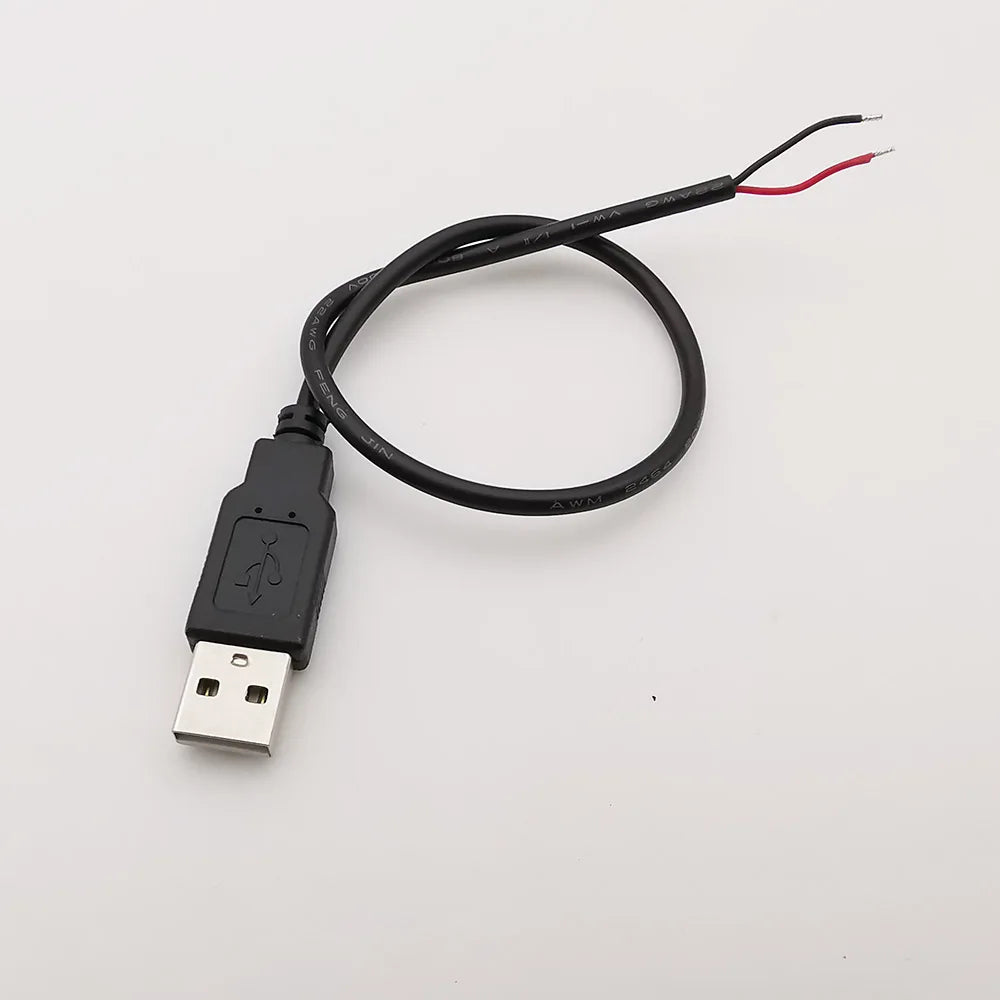 5V USB 2.0 A Female Male Power Supply Cable Connector 2Pin 4Pin Wire Charge Extension Cable Adapter Welding Line DIY 0.3m 1m 2m