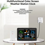 Large Screen Weather Clock Weather Station Wireless RF Temperature Humidity Monitor with Weather Forecast Remote Sensor