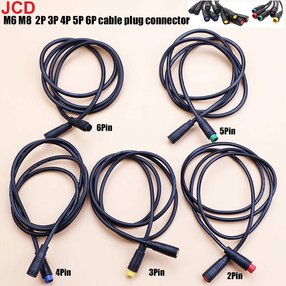 1pcs M6 M8 2 3 4 5 6 Pin Electric Bicycle Butt Joint Plug For Ebike Display Cable Male to Female Waterproof Aviation Connector