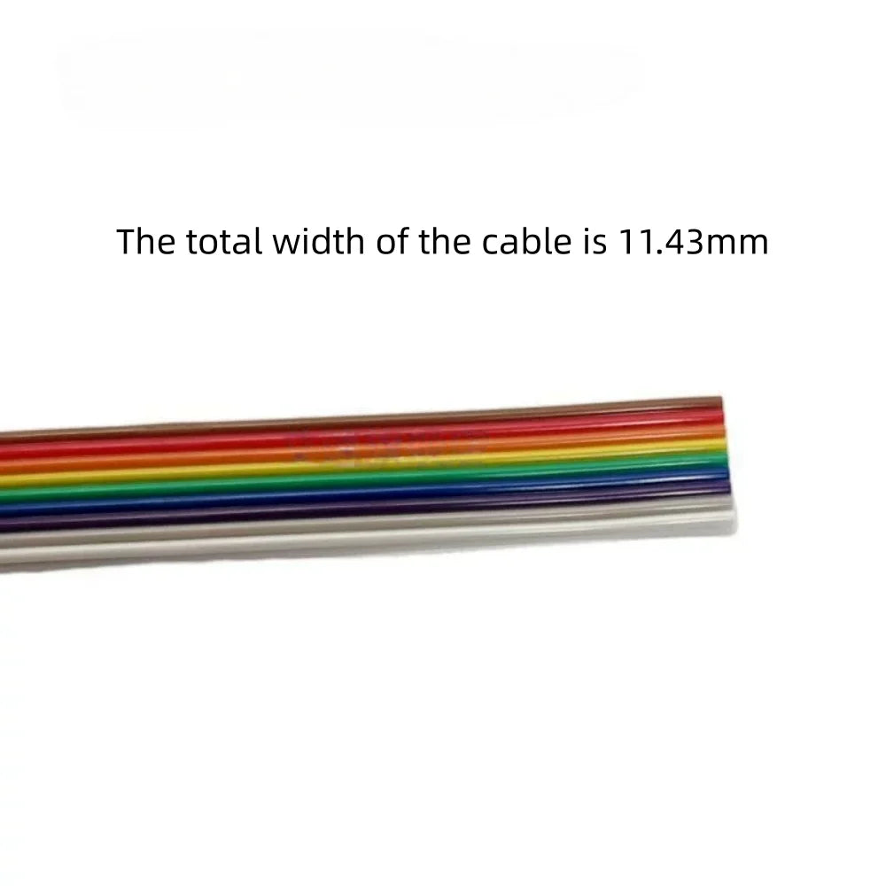 Rainbow Dupont Flat Ribbon Cable 1.27mm Pitch 1 Meter Length 6P‑64P Multi Pin Counts Compatible for FC Dupont Connector