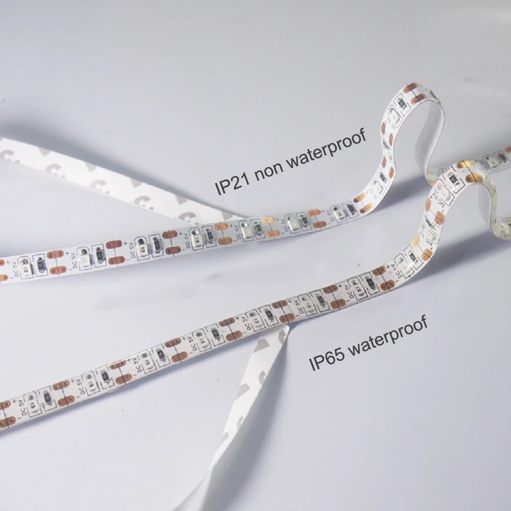 Dimmable 5V LED Strip Lights SMD2835 3528 60Leds/m Waterproof Ribbon Lights TV Backlight USB/Battery Powered Stripe Room Decor