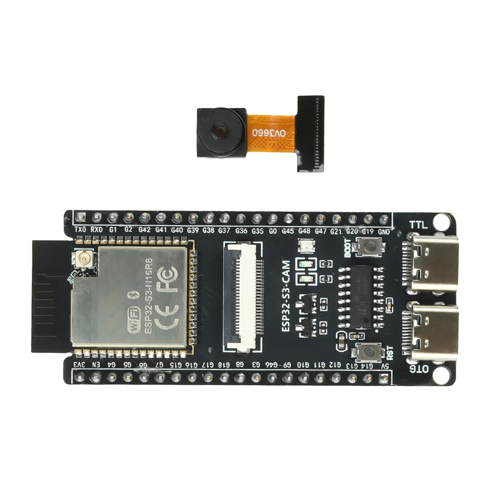 ESP ESP32-S3 CAM WiFi Bluetooth Development Board Module onboard ESP32-S3 N16R8 dual TYPE-C OV2640 /OV5640/OV3660 Camera