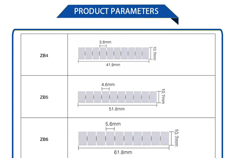 100Pcs ZB6 For UK2.5B UK5N PT4 ST4 UKK/UKKB5 DIKD1.5 Number Blank DIN Rail Terminal Block Accessories UK Zack Marker Strips ZB 6