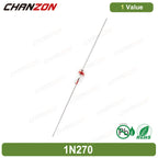 1N270 DO-7 Power Germanium Rectifier Diode 40mA 100V Axial Glass GE Diodes for TV FM AM Radio Detection