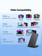 30W  Wireless Charger Stand For IPhone17 16 15 14 13 12 Pro Max 11 XS XR X 8 Samsung S23 S22 Type C Fast Charging Dock Station