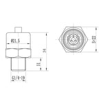 Pressure Sensor Transmitter for Water Oil Fuel Gas Air G1/4 5V Ceramic Sensor Stainless Steel 0.5Mpa 1.2Mpa Transducer
