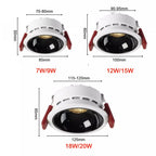 3CCT Tuya Bluetooth/Zigbee Matter Recessed Smart LED Anti Glare Downlight Lamp 7W-20W Spot Light Fixtures Indoor Home Lighting