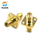 1PCS SMA Mother Seat Connector SMA Three Pairs of Internal and External Threads Hole Flange Socket Connector Insulation Expan