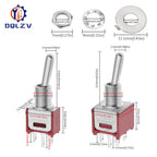 5MM Mini Toggle Switch SMTS-102 250V/1.5A SPDT 3/6 Pin On On 2/3 Position Red Color Stitch Pins SMTS-202 ﻿