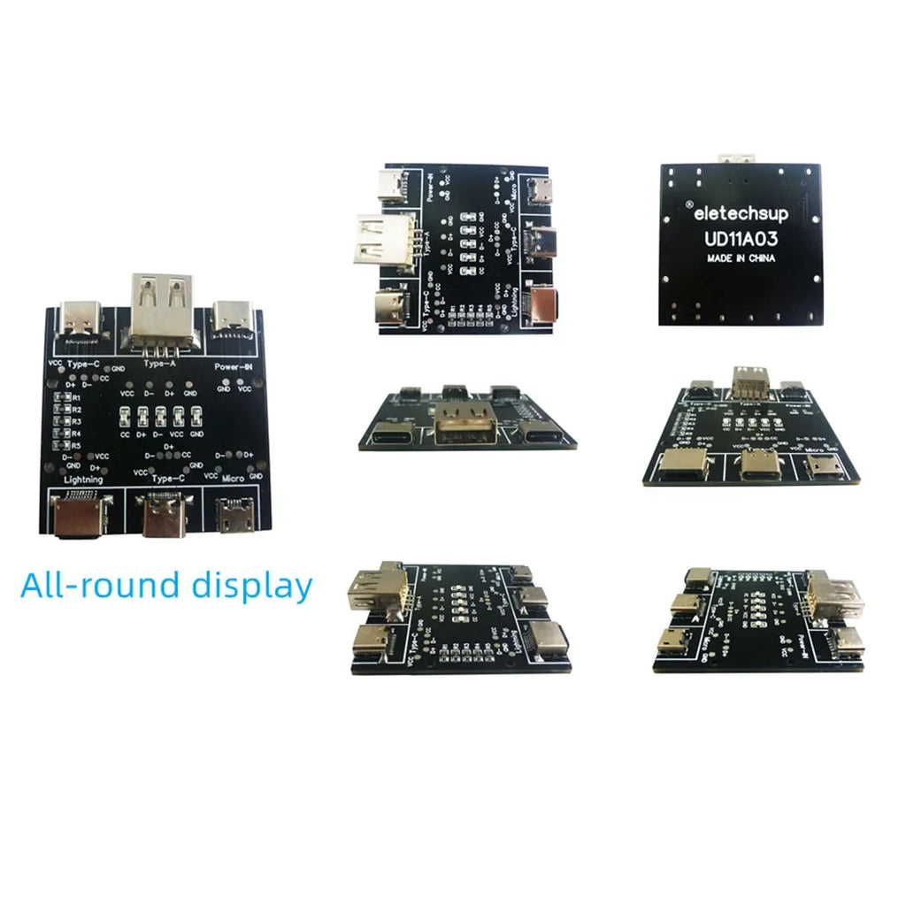 1/3PCS UD11A03 USB Cable Tester DC5V Type-C Input Compatible DT3 Test MicroUSB Type-C Lightning Data Line Detector