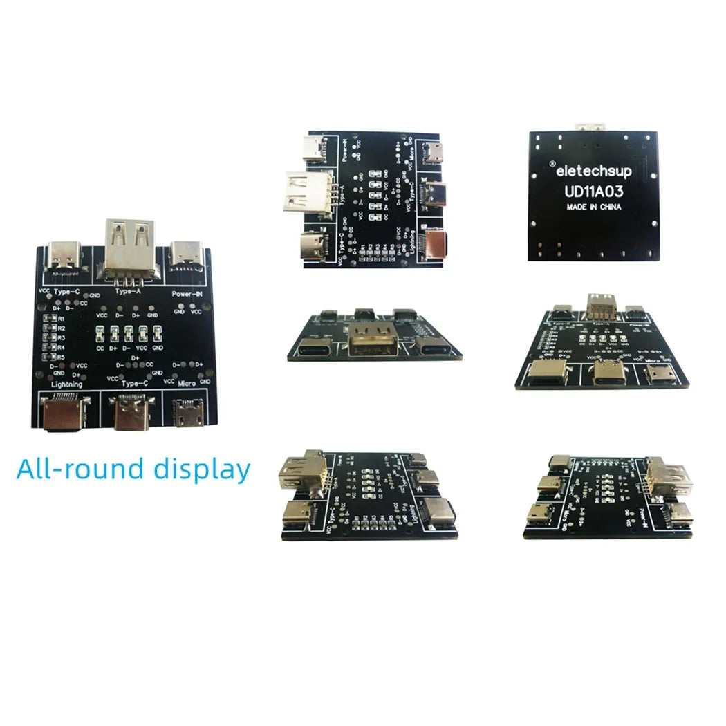 3PCS UD11A03 USB Cable Tester DC5V Type C Input Compatible DT3 Test 4 Kinds Data Line USB A Lightning Type C