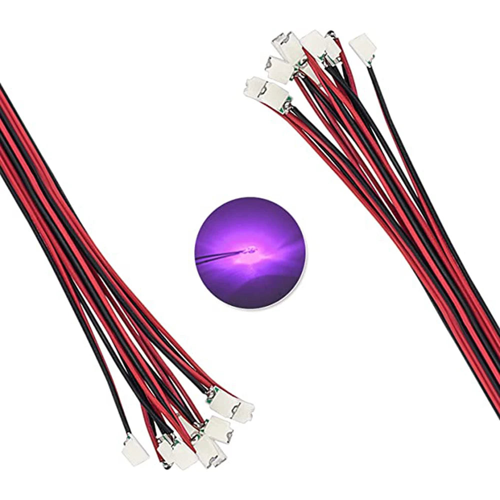 10Pcs 0402 0603 Led SMD Wire For Model Train HO N OO Scale Red Black Line Pre-soldered Micro Litz Diorama Railway 30cm 3V