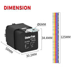 12V Relay with Harness Waterproof Relay 12V 30/40 AMP 5 Pin SPDT 14 AWG DC 12 Volt Relay Socket Kit Bosch Style for Automotive