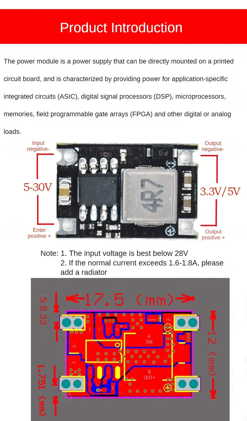 1/5/10PCS 3A Mini DC-DC Buck Step Down Converter Board Module 5V-30V to 3.3V 5V 12V DC DC Voltage Regulator PCB Board Power Buck