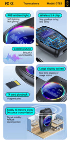 AUX Bluetooth 5.4 Audio Adapter Receiver Transmitter 4 in 1 With Display Screen Support TF Card For Car TV PC Speaker 3.5mm