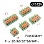 5/10Pcs 5.08mm Pitch KF142V KF142R Push-in Spring Screwless Terminal Block Straight/Bent Foot 2/3/4/5/6/7/8/9/10P PCB Connector
