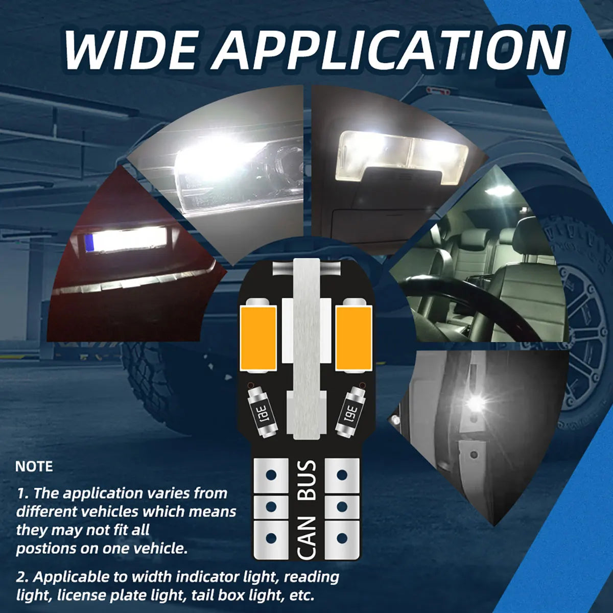 10pcs  W5W Led T10 Canbus Led Bulbs 8Pcs 5730 SMD 168 194 LED Interior Map Dome Lights Auto Clearance Light Parking Signal Lamp