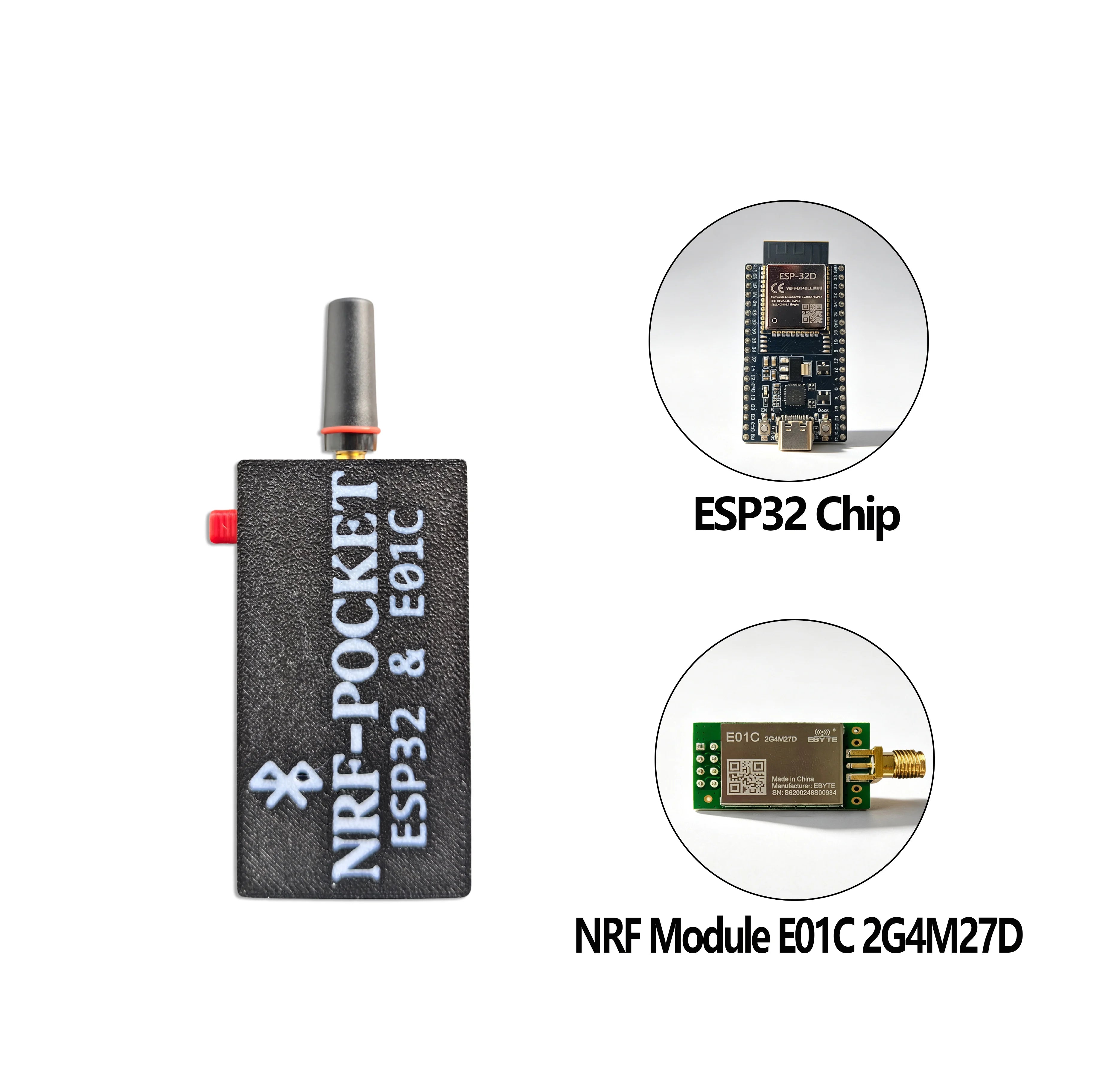 New ESP32 + NRF24L01 (E01C-2G4M27D) Development Kit,Upgraded Antenna Bluetooth Wireless communication accessories