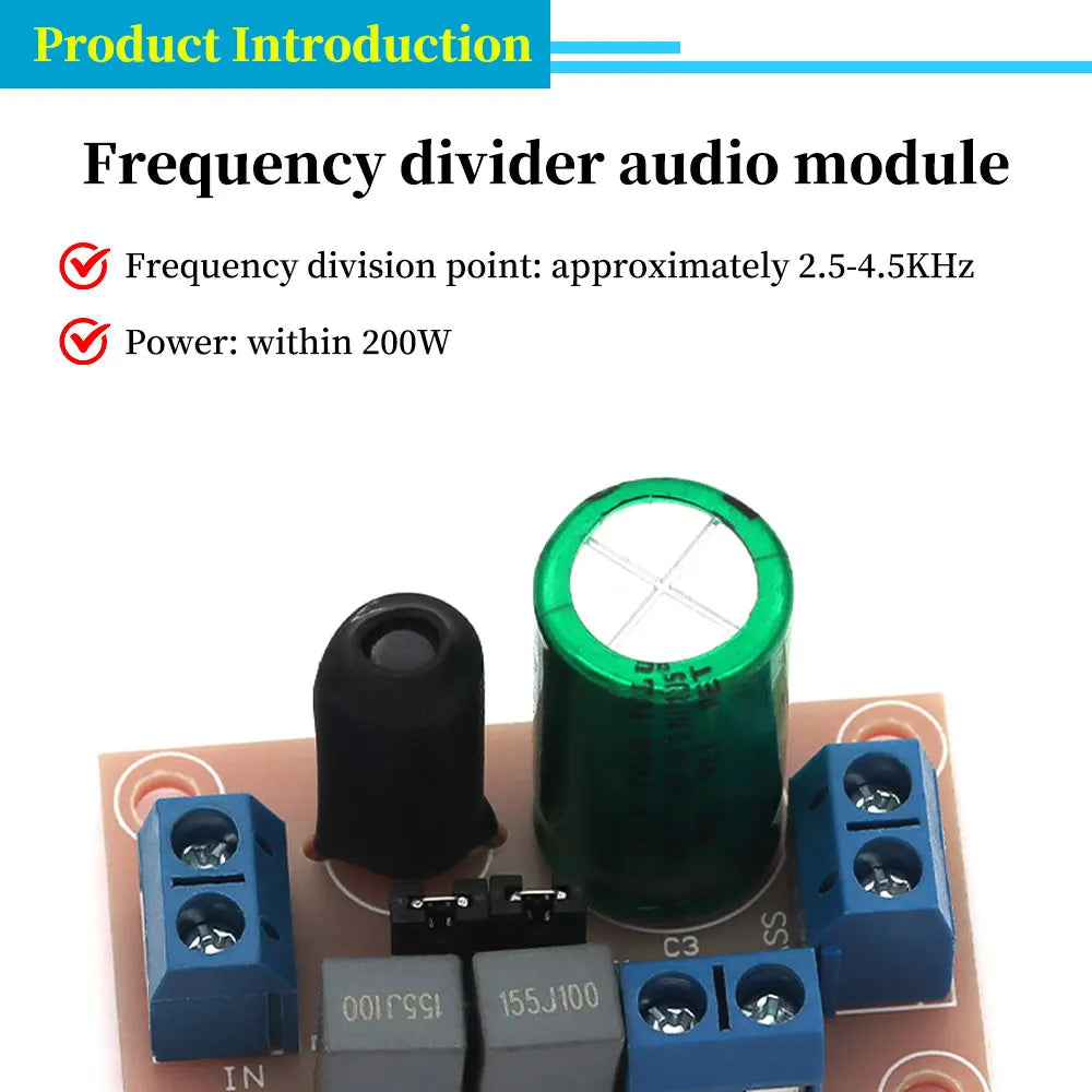 Liludin 1/5/10Pcs Adjustable HIFI Horn Treble Bass 2 Way Audio Frequency Divider Home Car DIY Speaker Crossover Filters Kits