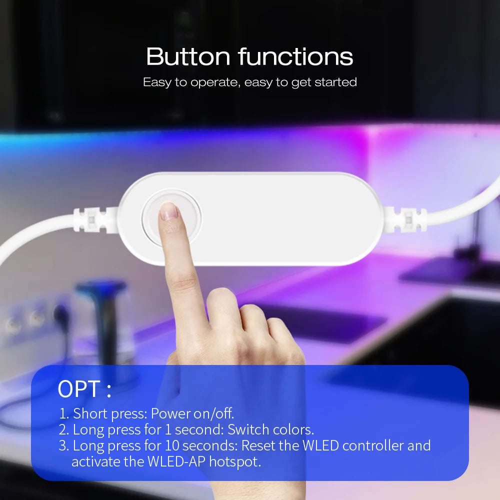 GLEDOPTO WLED ESP32 ESP8266 Ultra Mini LED Controller Multi Color RGB IC Addressable for Table Computer TV Backlight Dynamic ICs