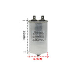 CBB65 SH.S2 450V 20UF Washing Machine Start Capacitor Aluminum Case Single Insert Bottom with Screws