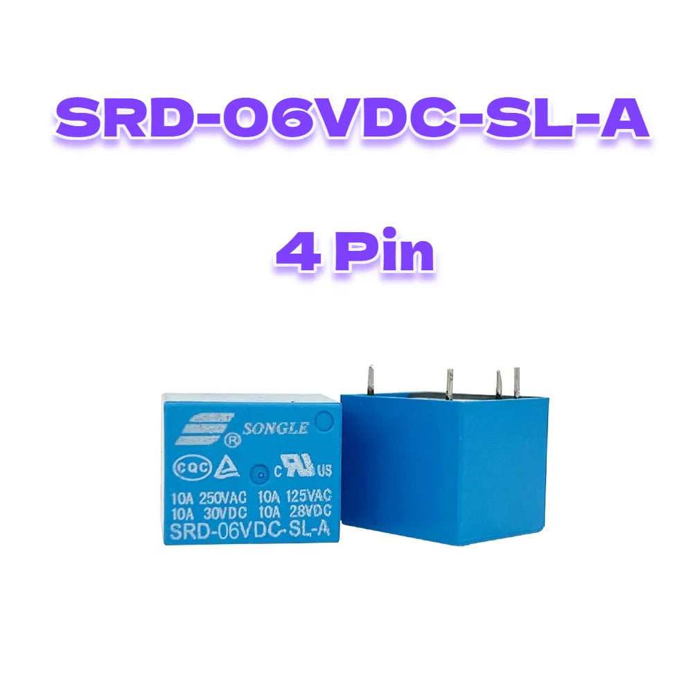5 Pieces Power Relays SRD-03VDC 05VDC 06VDC 09VDC 12VDC 18VDC 24VDC 48VDC-SL-A SL-C T73 7A 10A 15A 4Pin 5Pin for Electronics