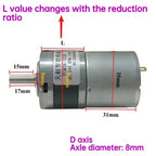 Gear reduction motor, capable of forward and reverse rotation, with adjustable speed. 36mm gearbox, 36 - 3530