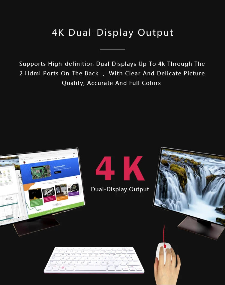 Raspberry Pi 400 Personal Computer or Kit,Quad-core 64-bit Processor 4GB of RAM ,WiFi Dual-display Output For 4K