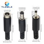 10Pcs DC Connectors 5.5x2.1mm 3.5x1.3mm DC Power Plug Male Female Jack Socket Nut Panel Mount DC Power Adapter Connector 5.5*2.1