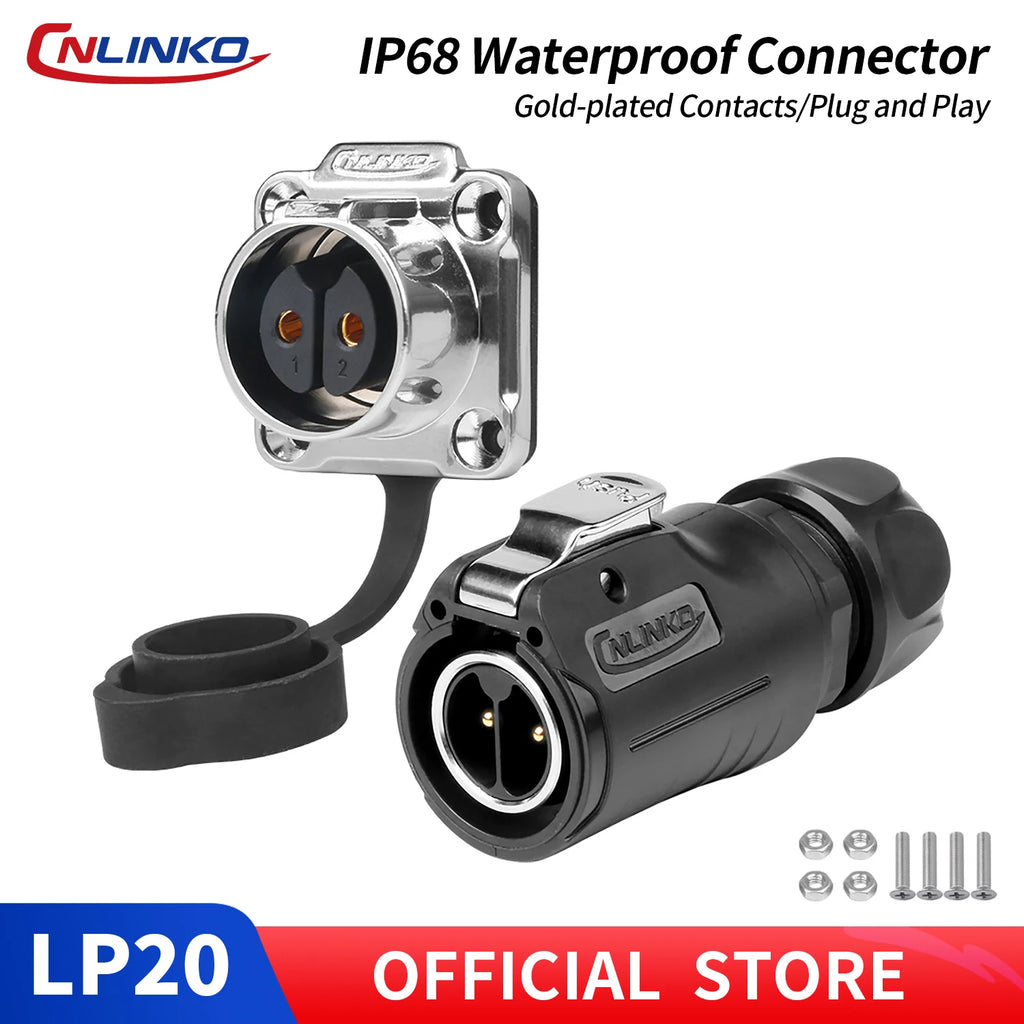 CNLINKO M20 Upgraded High Quality LP20 2 3 4 5 7 9 12 14 Pin Connector Circular Industrial Loose-proof IP68 Waterproof Connector