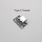 1PCS Data Charging Cable Jack Test Board with Pin Header 90 Degree Micro Mini USB Type C 2Pin USB 3.0 2.0 Female Male Connector