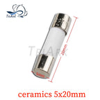 20PCS 5*20 6*30mm Ceramic Fuse 5x20 6x30 250V 0.1A 0.5A 1A 2A 3A 3.15A 4A 5A 6A 8A 10A 15A 20A 30A Tube Fast blow Fuse Assorted