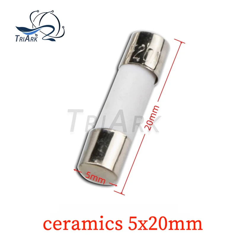 20PCS 5*20 6*30mm Ceramic Fuse 5x20 6x30 250V 0.1A 0.5A 1A 2A 3A 3.15A 4A 5A 6A 8A 10A 15A 20A 30A Tube Fast blow Fuse Assorted