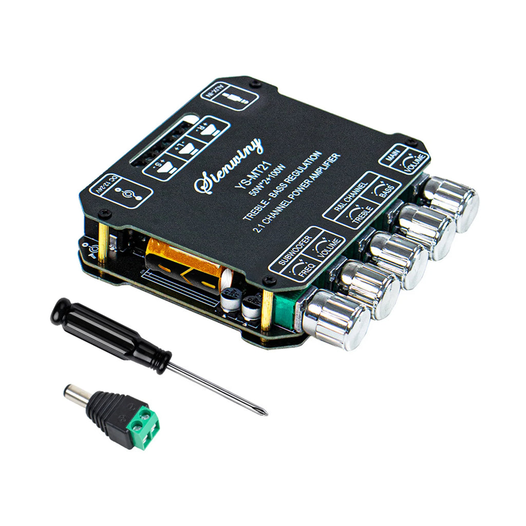 YS-MT21 2.1 Channel Bluetooth 5.0 Subwoofer Amplifier Board 50W X 2+100W Power Audio Stereo Amplifier Board Bass AMP AUX