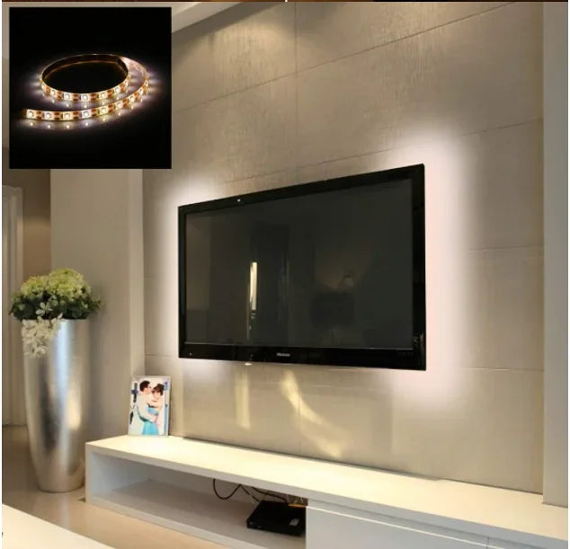 USB LED Strips SMD3528 Light 5V Adapter String Christmas Desk Decor Lamp Tape For TV Background Lighting 5V 50CM 1M 2M 3M 4M 5M