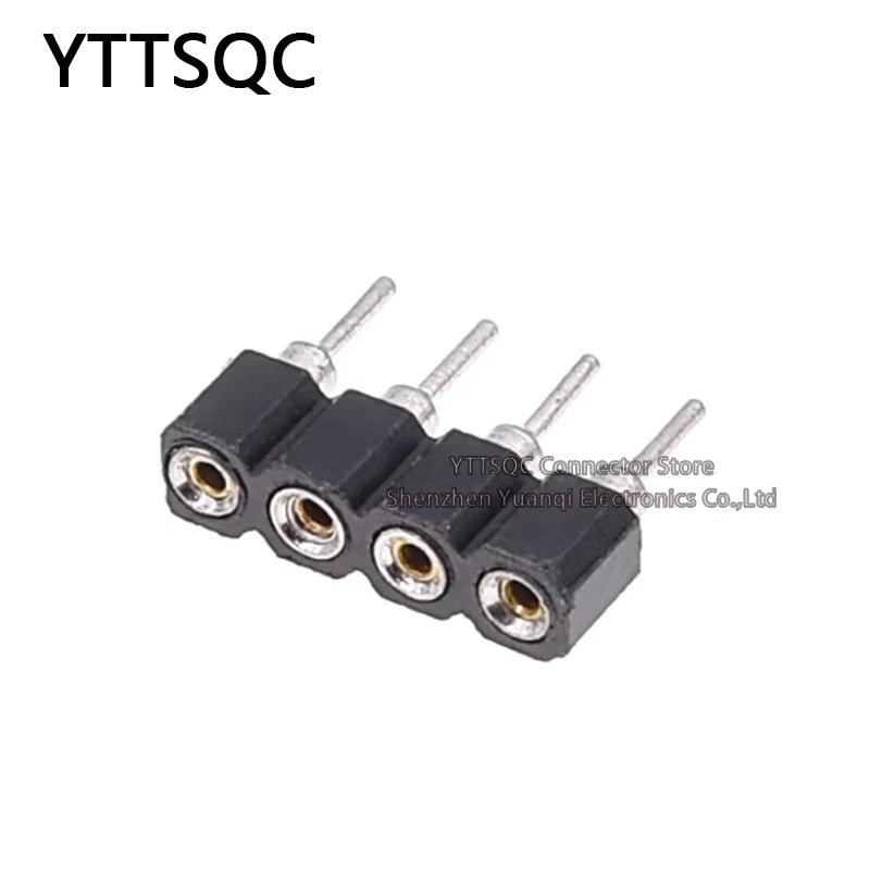 1P-40P 2.54mm Round Hole Straight Pin Single Row 0.1" Breakable Stackable PCB IC Crystal Transistor Female Tin Pin Header Socket