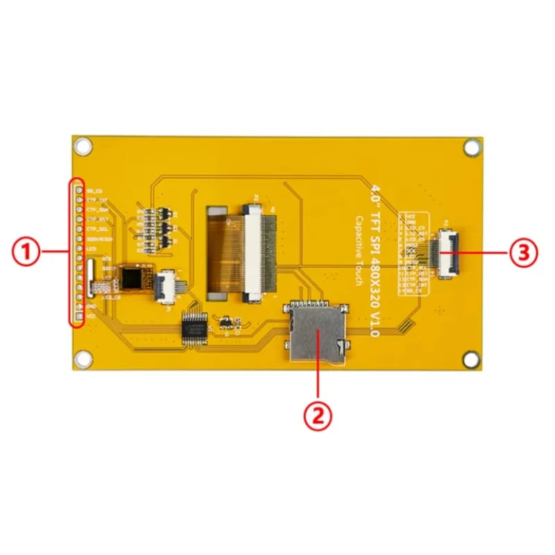 New IPS 4.0 Inch SPI Capacitive Touch Yellow Board Module ILI9488 FT6236 Esp32 14 Pin Electronic 320*480