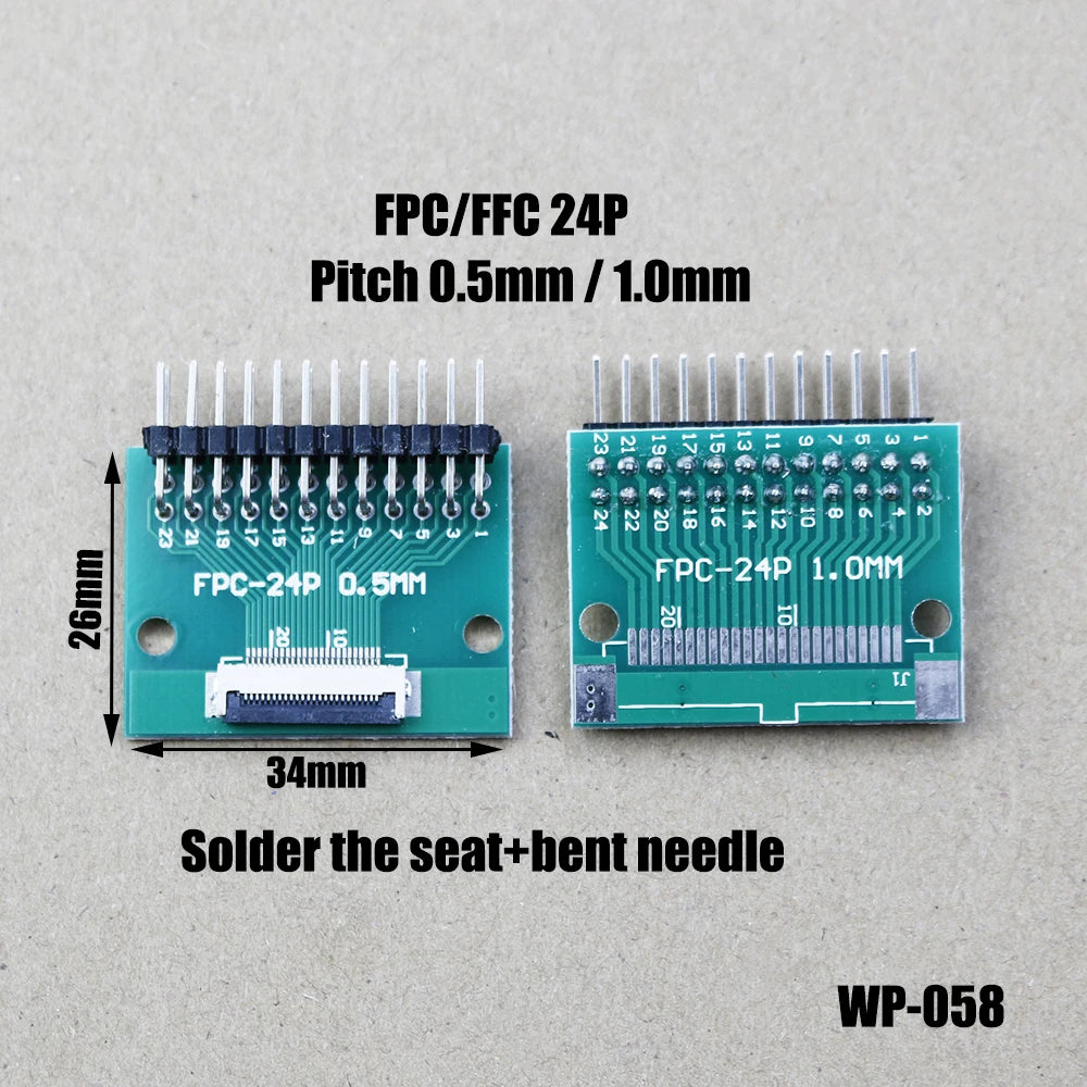 1pcs 4/6/8/10/12/15/16/18/20/22/24/26/30/34/36/40/42/45/50/56 Pin FPC/FFC Adapter Board 0.5mm To 2.54mm Connector