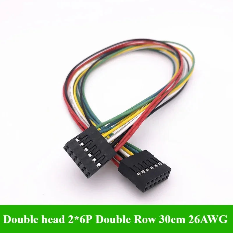 2.54MM Double Row DUPONT LINE Connector Plug With Wire Jumper Cable 30cm 26AWG 2*2/3/4/5/6/7/8/10 PIN Female Single/Double head