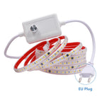 Dimmable LED Strip Light 220V Switch EU Power Dimmer Kit Waterproof 2835 120LEDs/M High Bright Flex Tape Home Decor 0.5M 10M 20M