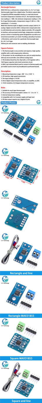 New MAX31855 Module K Type Thermocouple temp Sensor new Temperature measurement module