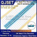 20pcs 2W Metal Film Resistors 1% 10 47 100 22 470 Ohm 1K 4.7K 10K 22k 47K 100k 200k 510k 470k 910k 1M Ohm 5 Color Ring Resistors