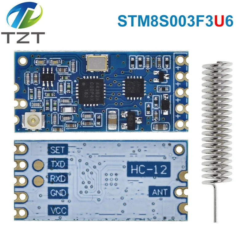 TZT 1/3PCS 433Mhz HC-12 SI4463/4438 Wireless Serial Port Module 1000m Replace Bluetooth NEW